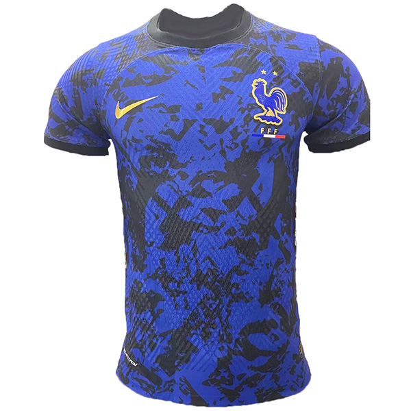 France giocatore speciale maglia da calcio uniforme da calcio da uomo kit sportivo maglia blu superiore 2022-2023
